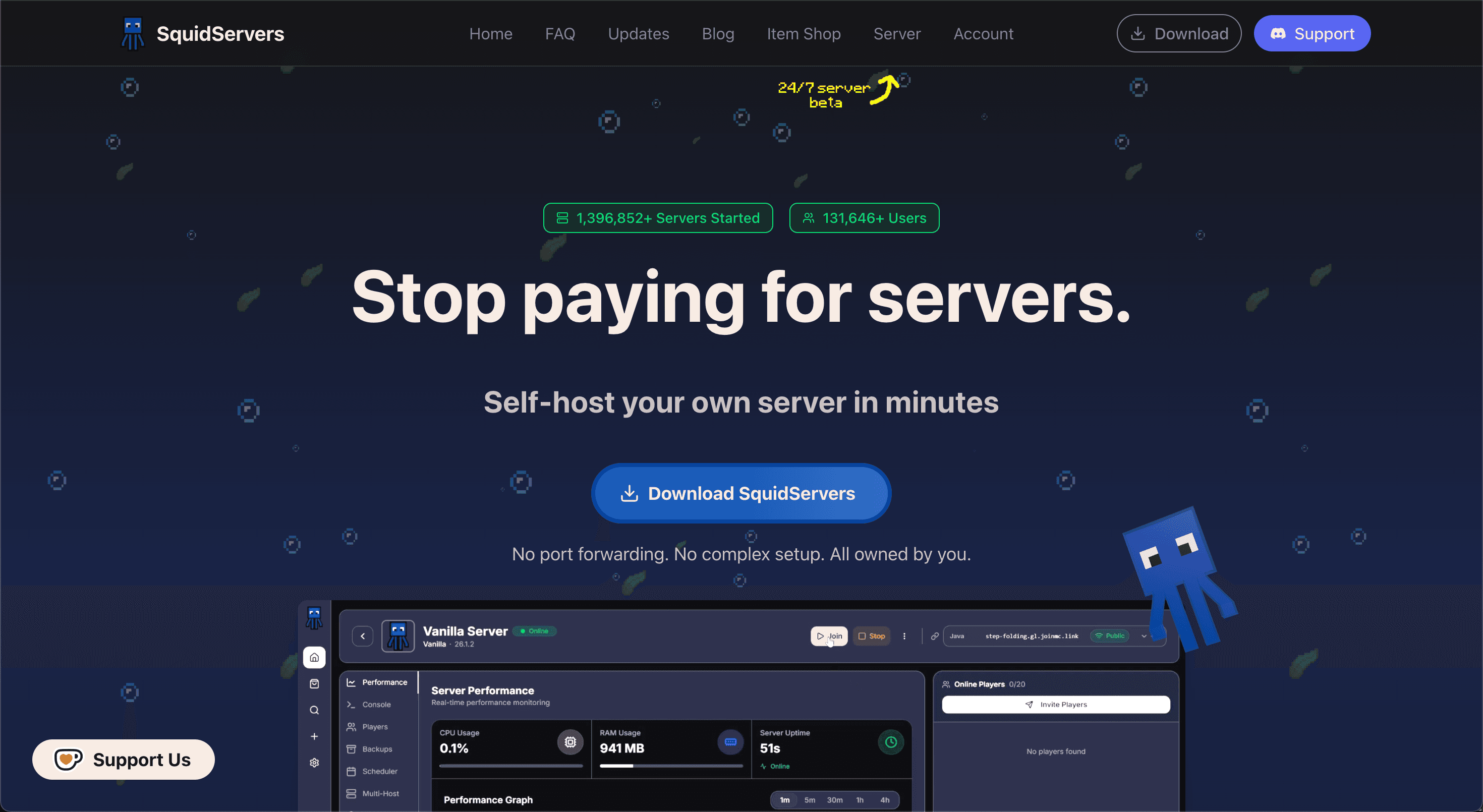 SquidServers website screenshot